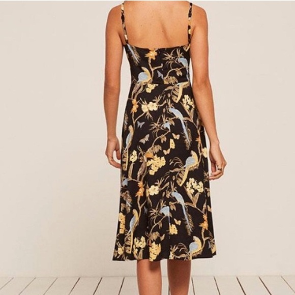 Rare Reformation Afternoon Birds Print Midi Dress size 0 - Picture 2 of 6